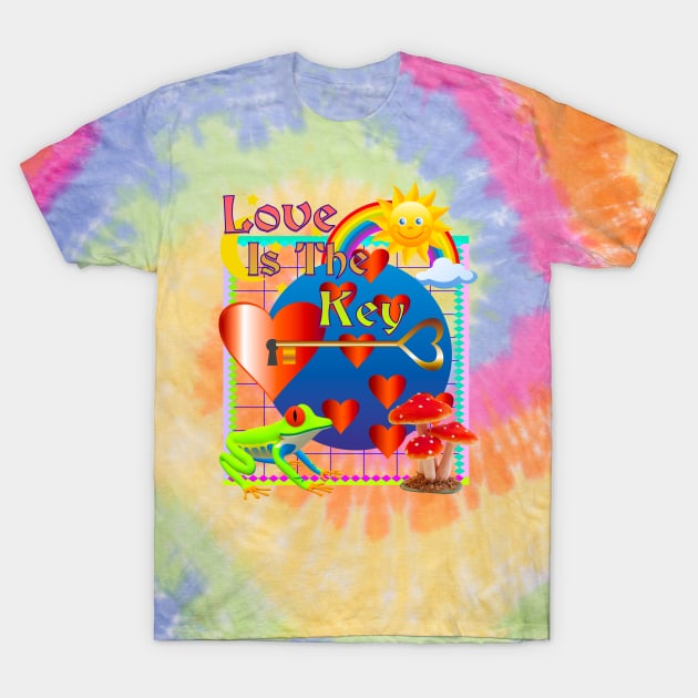 Love Is The Key (Tie Dye) T-Shirt by blueversion